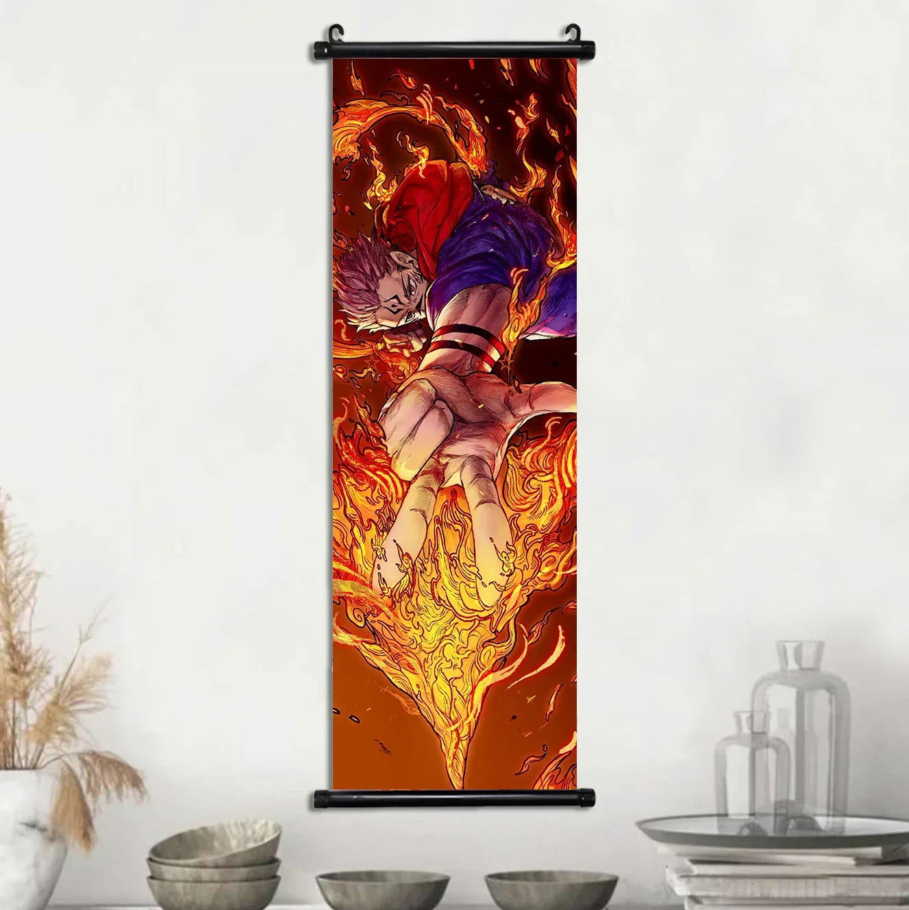 Anime Jujutsu Kaisen, Room Home Decoration Mural Hanging Scroll Print Canvas Poster Decor