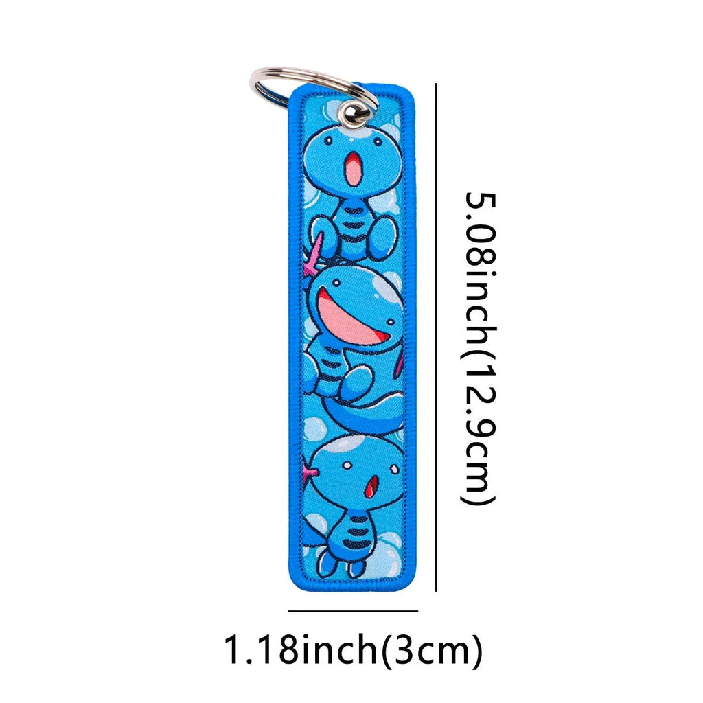 Anime Pokemon Key Chain Embroidery Key Fobs Cartoon Keychains for Car Key Ring Accessories