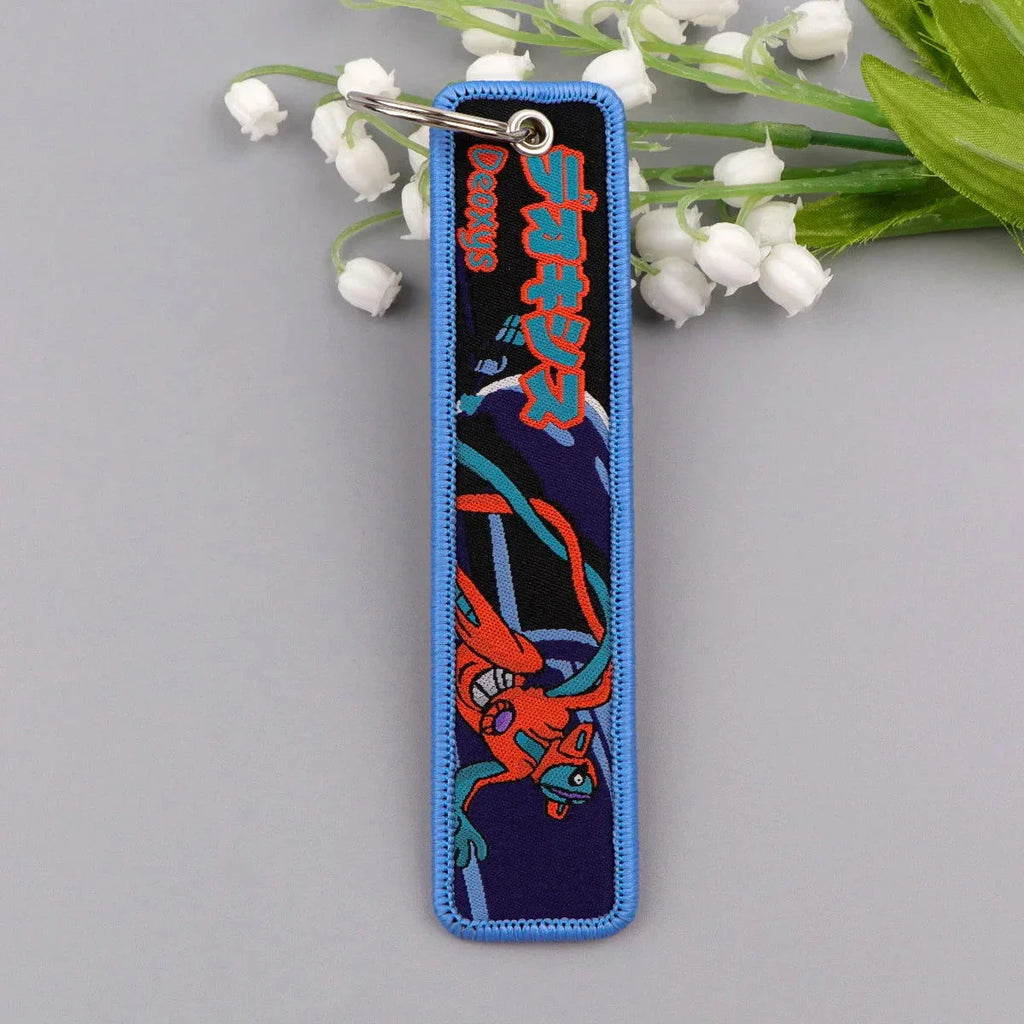 Anime Pokemon Key Chain Embroidery Key Fobs Cartoon Keychains for Car Key Ring Accessories