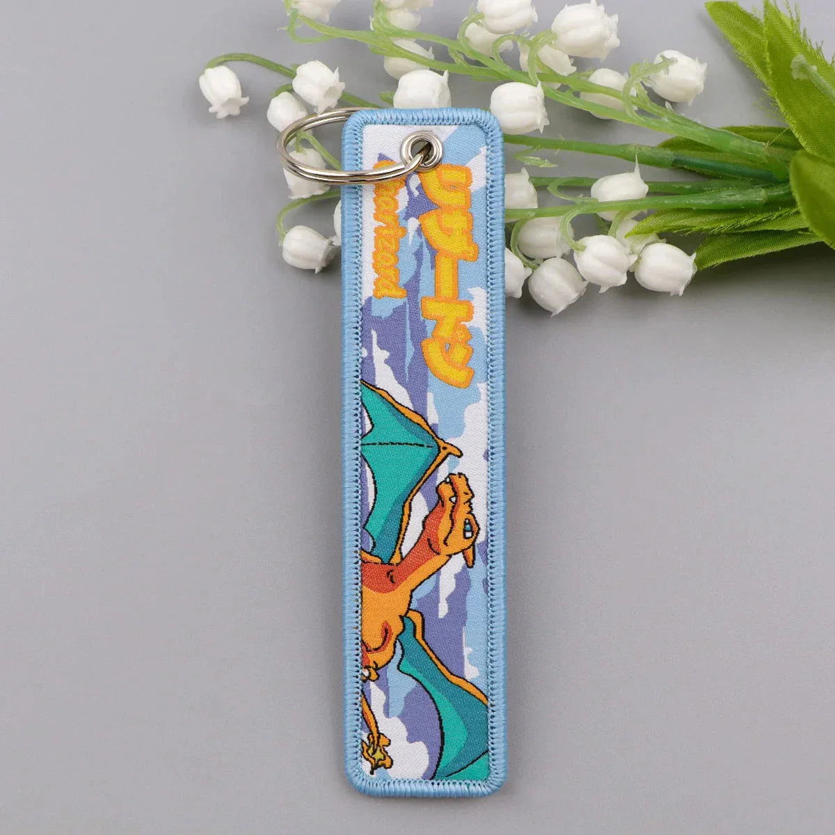 Anime Pokemon Key Chain Embroidery Key Fobs Cartoon Keychains for Car Key Ring Accessories