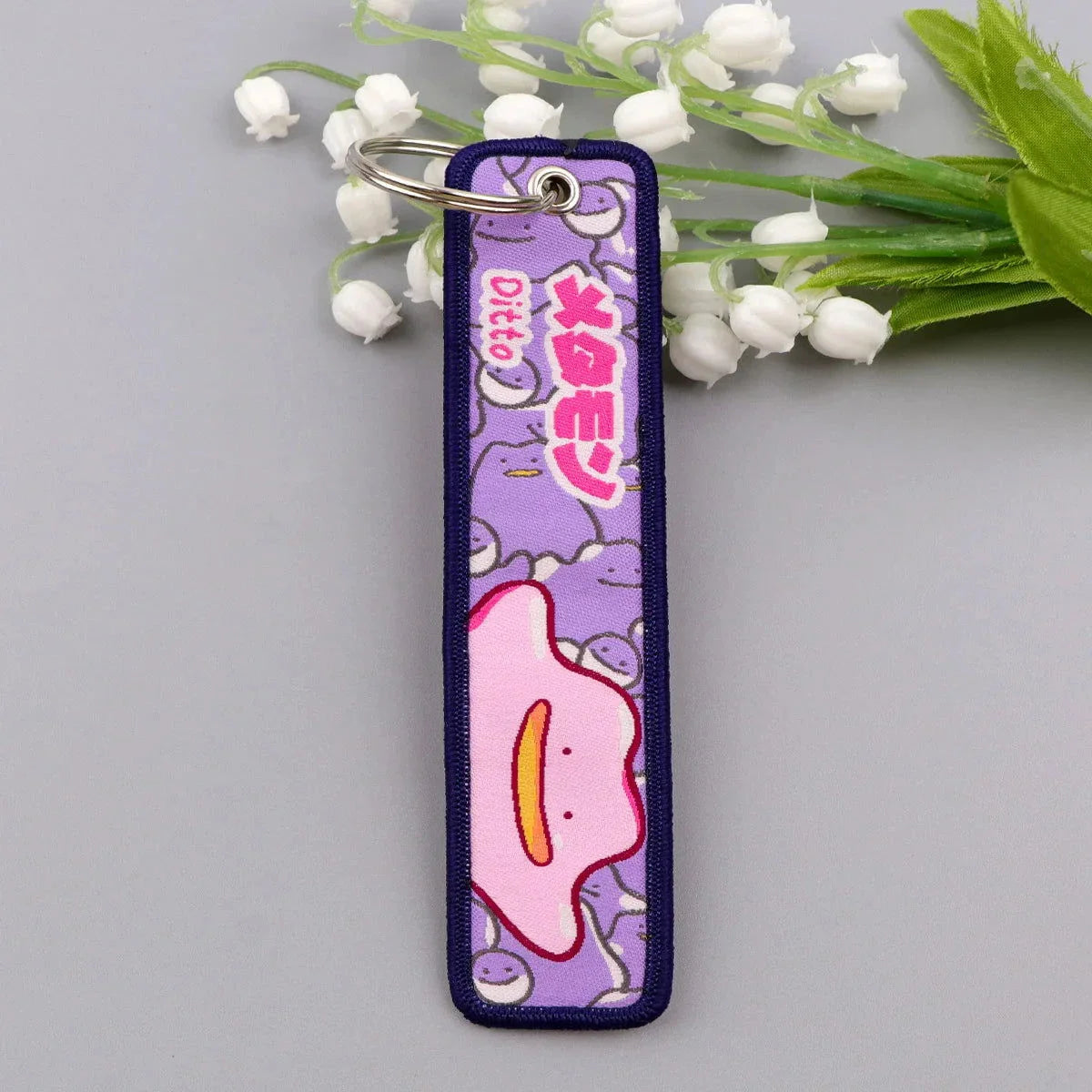 Anime Pokemon Key Chain Embroidery Key Fobs Cartoon Keychains for Car Key Ring Accessories