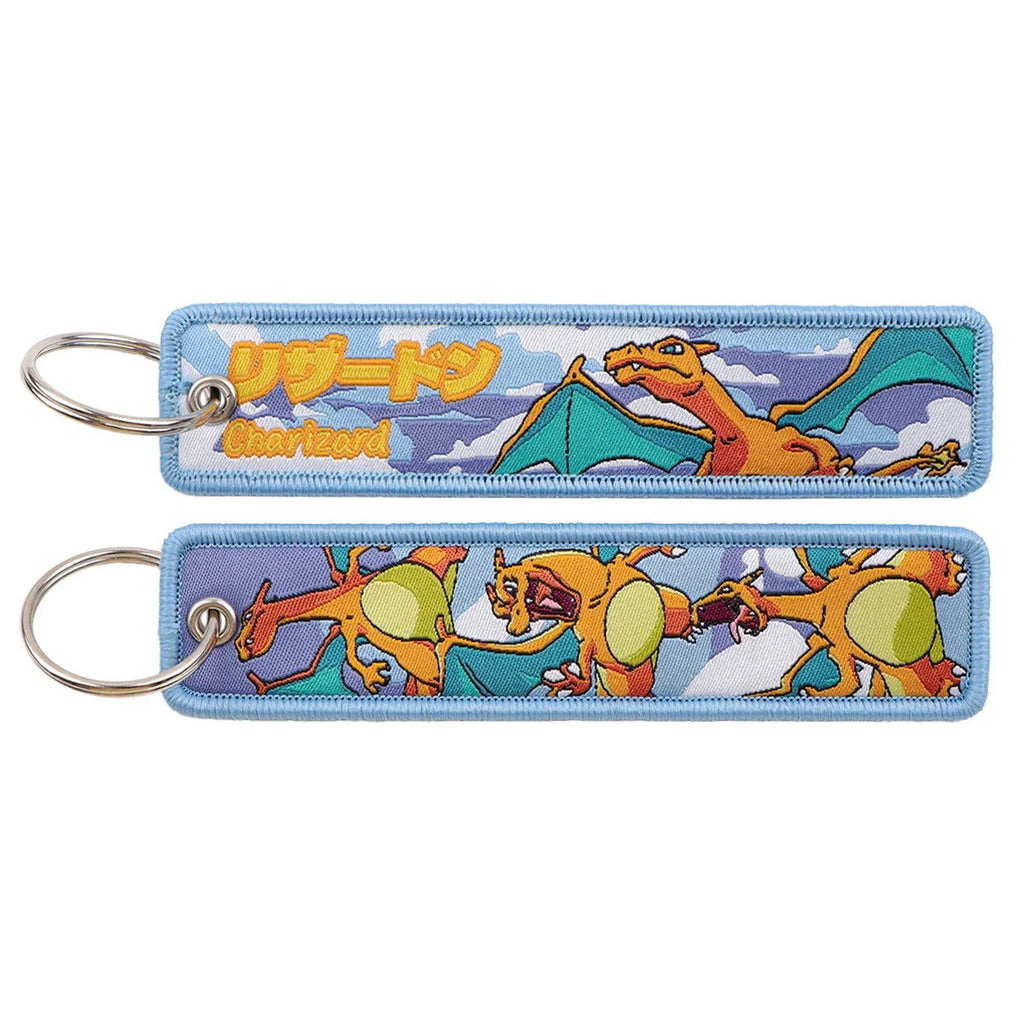 Anime Pokemon Key Chain Embroidery Key Fobs Cartoon Keychains for Car Key Ring Accessories