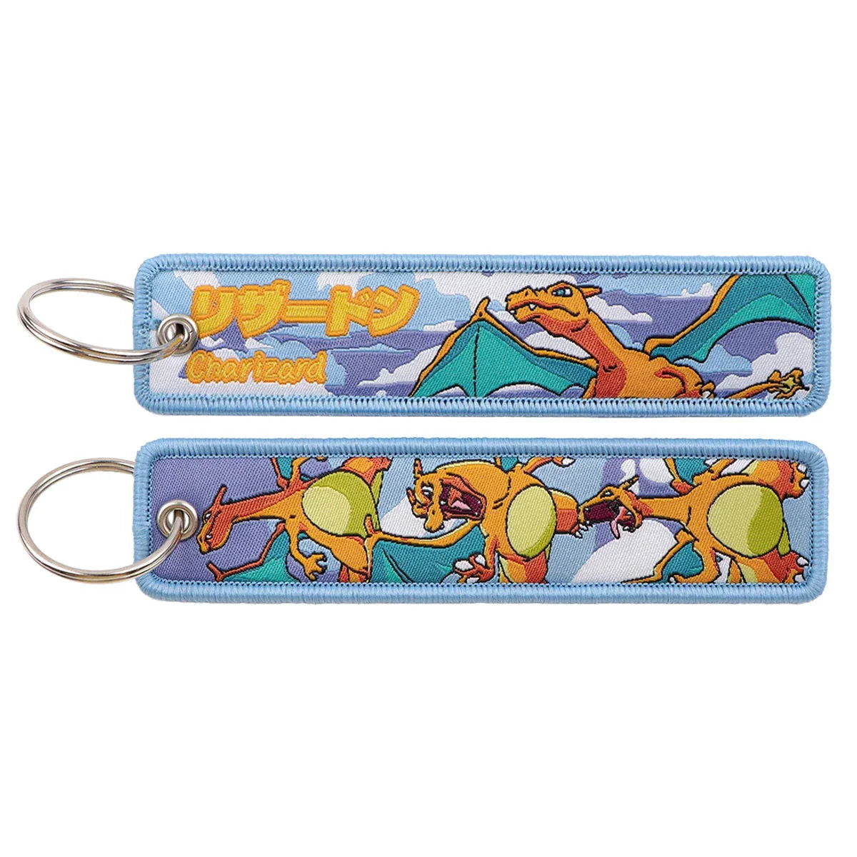 Anime Pokemon Key Chain Embroidery Key Fobs Cartoon Keychains for Car Key Ring Accessories