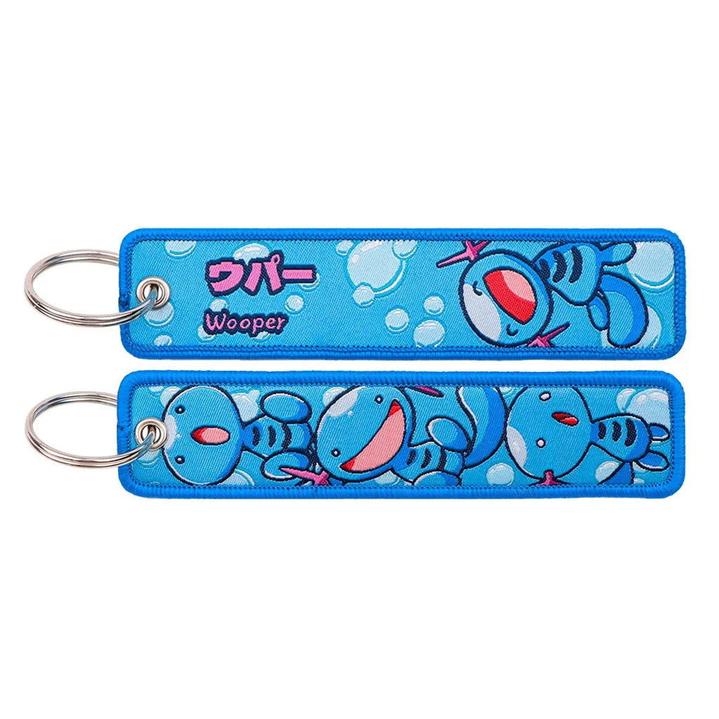 Anime Pokemon Key Chain Embroidery Key Fobs Cartoon Keychains for Car Key Ring Accessories
