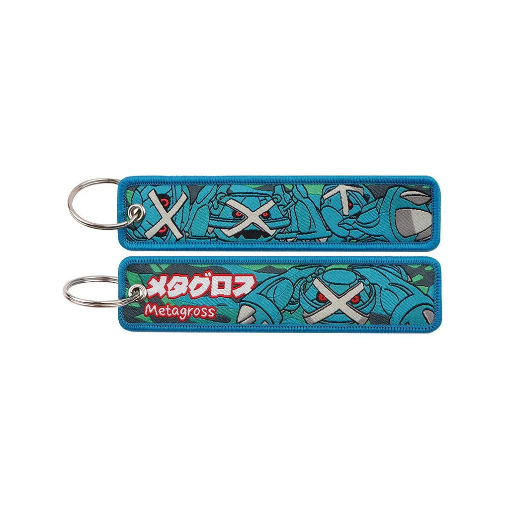 Anime Pokemon Key Chain Embroidery Key Fobs Cartoon Keychains for Car Key Ring Accessories