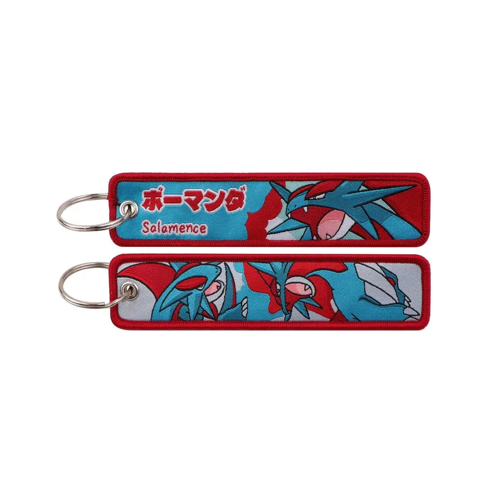 Anime Pokemon Key Chain Embroidery Key Fobs Cartoon Keychains for Car Key Ring Accessories