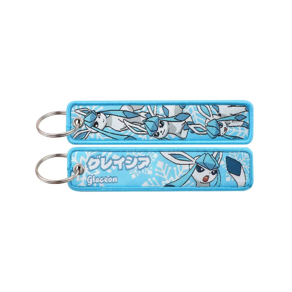 Anime Pokemon Key Chain Embroidery Key Fobs Cartoon Keychains for Car Key Ring Accessories