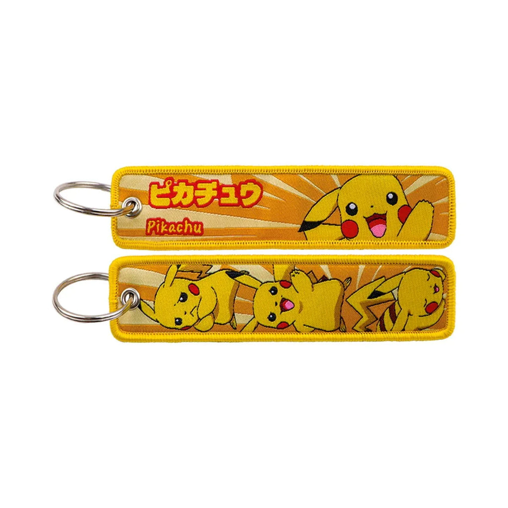 Anime Pokemon Key Chain Embroidery Key Fobs Cartoon Keychains for Car Key Ring Accessories