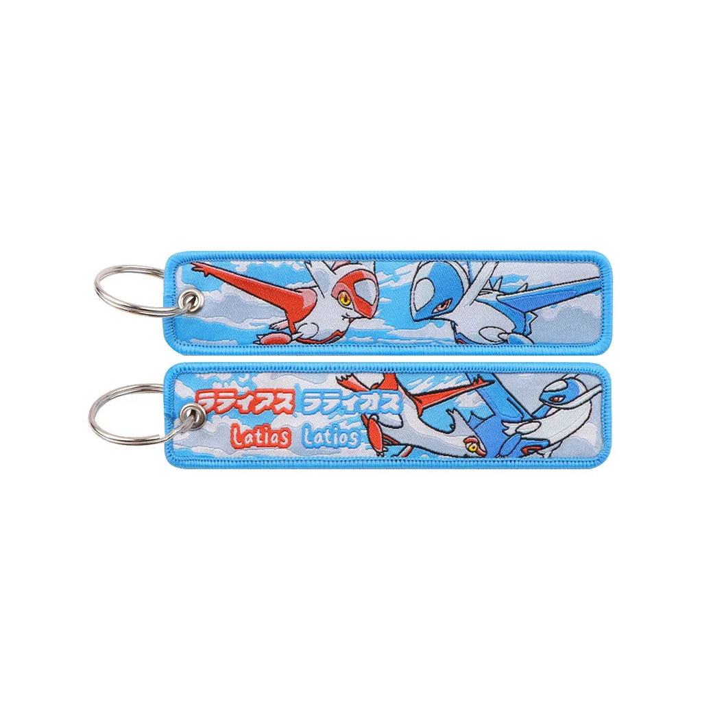 Anime Pokemon Key Chain Embroidery Key Fobs Cartoon Keychains for Car Key Ring Accessories