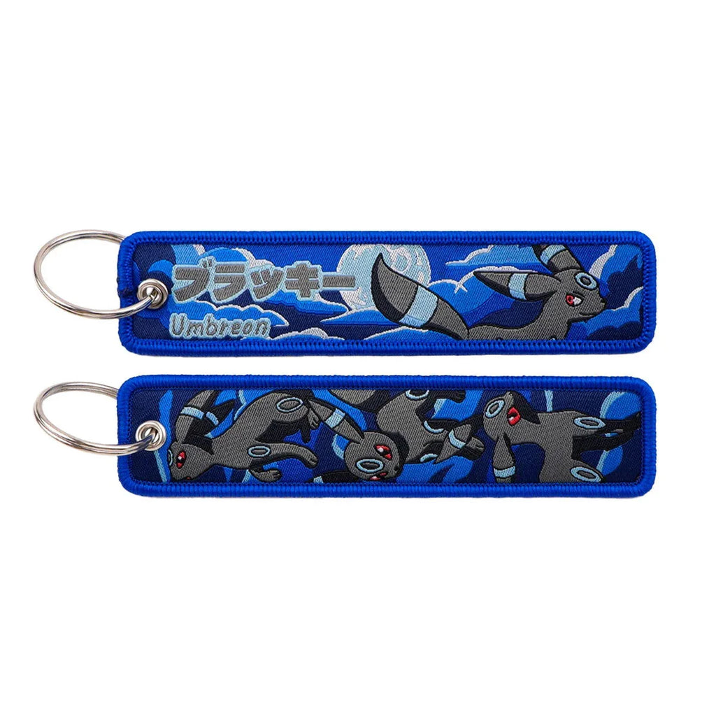 Anime Pokemon Key Chain Embroidery Key Fobs Cartoon Keychains for Car Key Ring Accessories