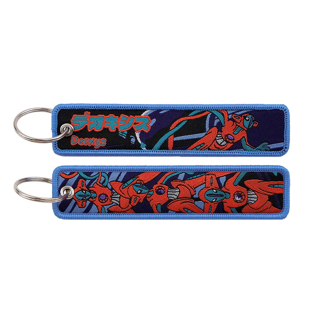 Anime Pokemon Key Chain Embroidery Key Fobs Cartoon Keychains for Car Key Ring Accessories