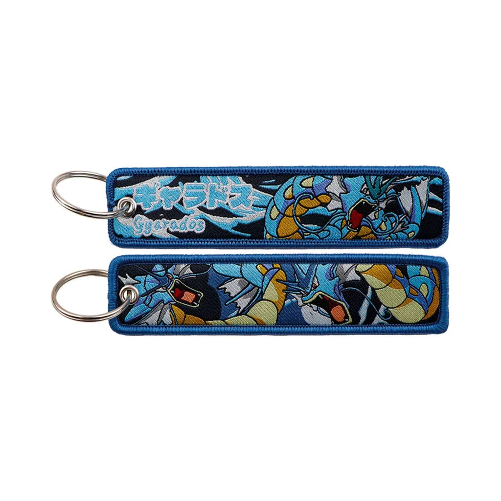 Anime Pokemon Key Chain Embroidery Key Fobs Cartoon Keychains for Car Key Ring Accessories