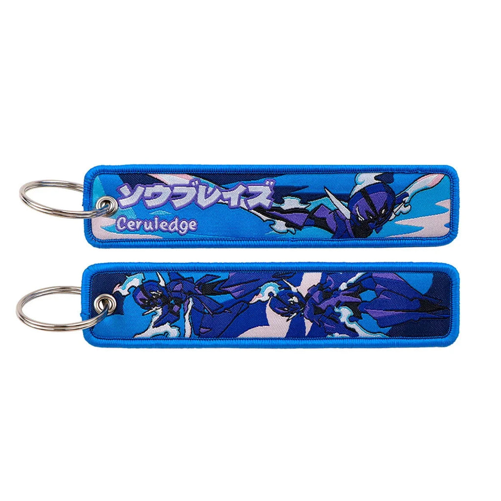 Anime Pokemon Key Chain Embroidery Key Fobs Cartoon Keychains for Car Key Ring Accessories
