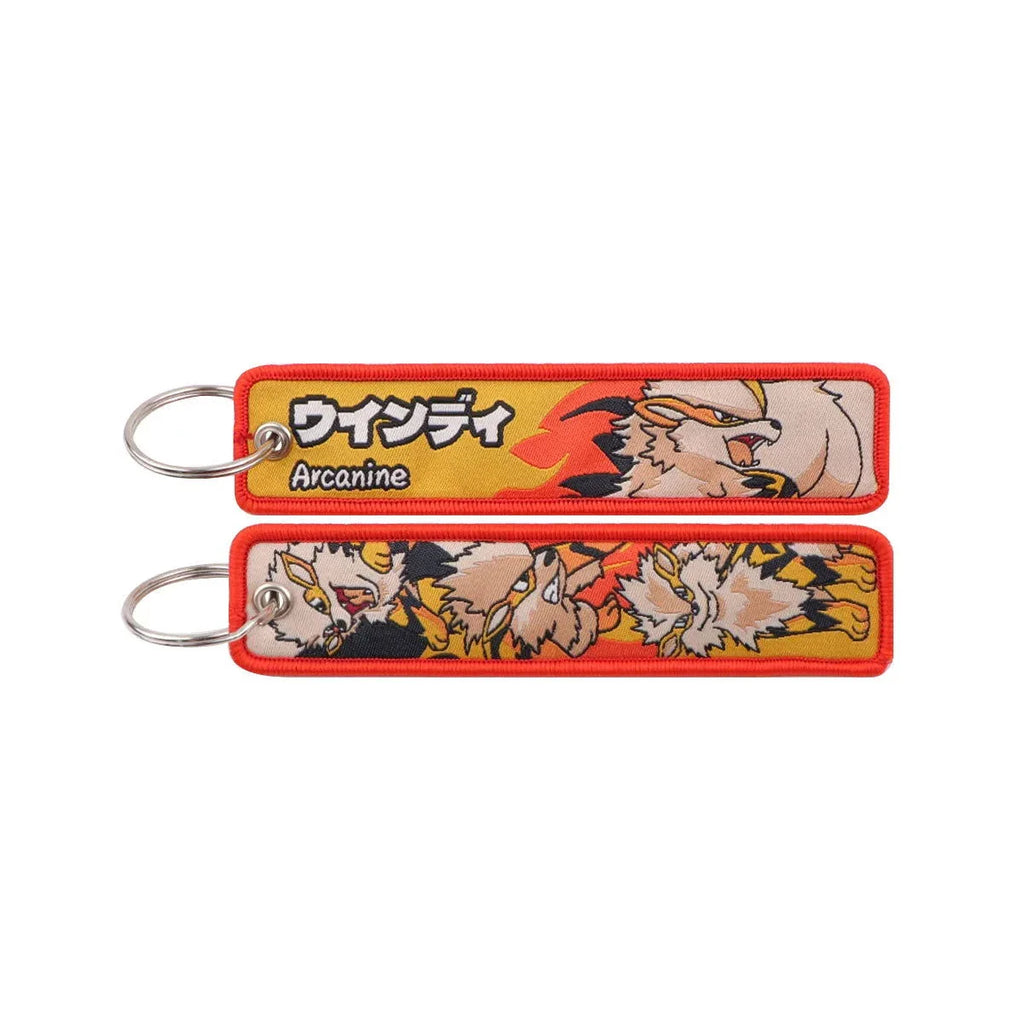 Anime Pokemon Key Chain Embroidery Key Fobs Cartoon Keychains for Car Key Ring Accessories