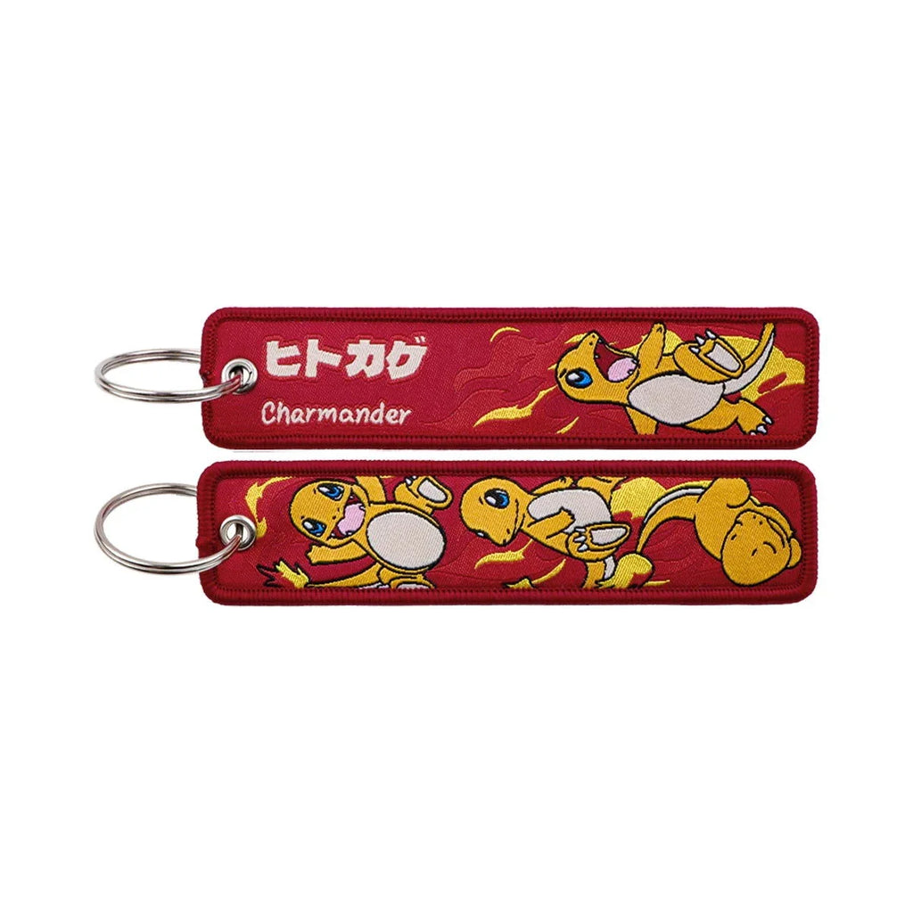 Anime Pokemon Key Chain Embroidery Key Fobs Cartoon Keychains for Car Key Ring Accessories