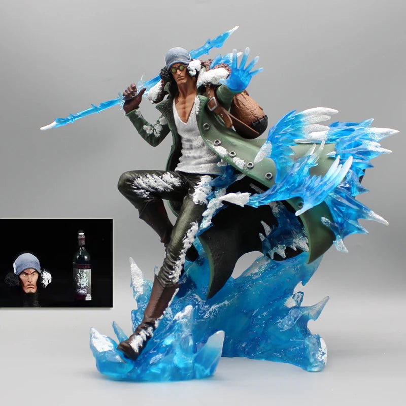 Aokiji Kuzan Anime LED Figurine, One Piece Action Figures Statue Model Collection 30 cm