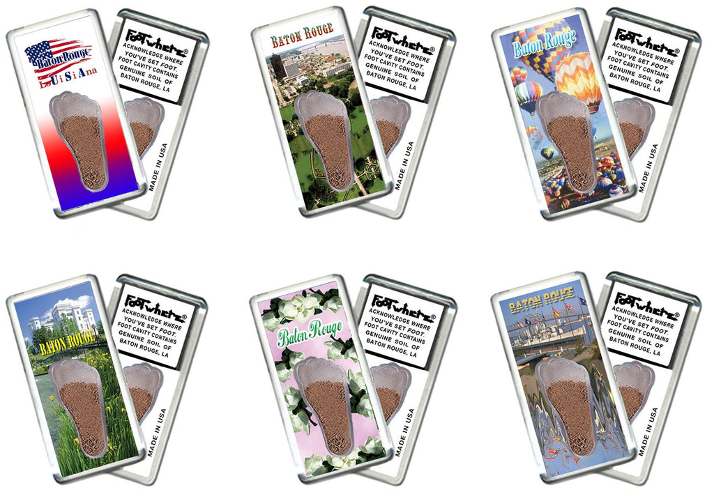 Baton Rouge FootWhere® Souvenir Magnet. 72 pieces/ 6 assorted styles.