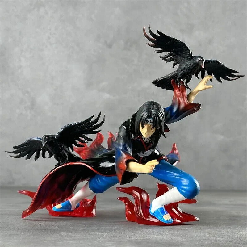 Battle Itachi Uchiha Figure, Akatsuki Red and Black Flames Amaterasu Figurines