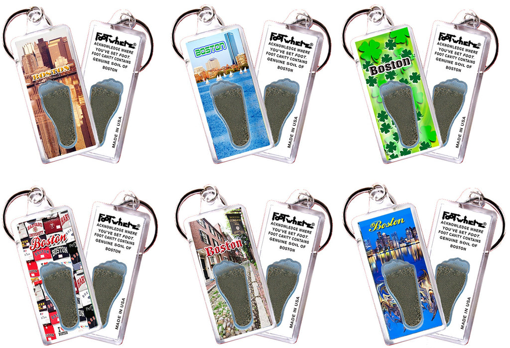 Boston FootWhere® Souvenir Keychain 72 pieces/ 6 assorted styles.