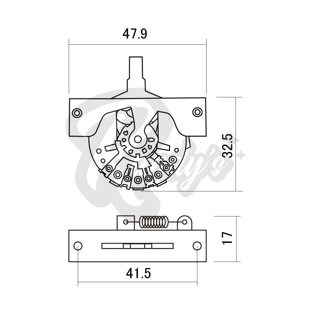 CRL by Electroswitch 5-Way Vintage Style Lever Switch - Fits Gibson® Nighthawk®