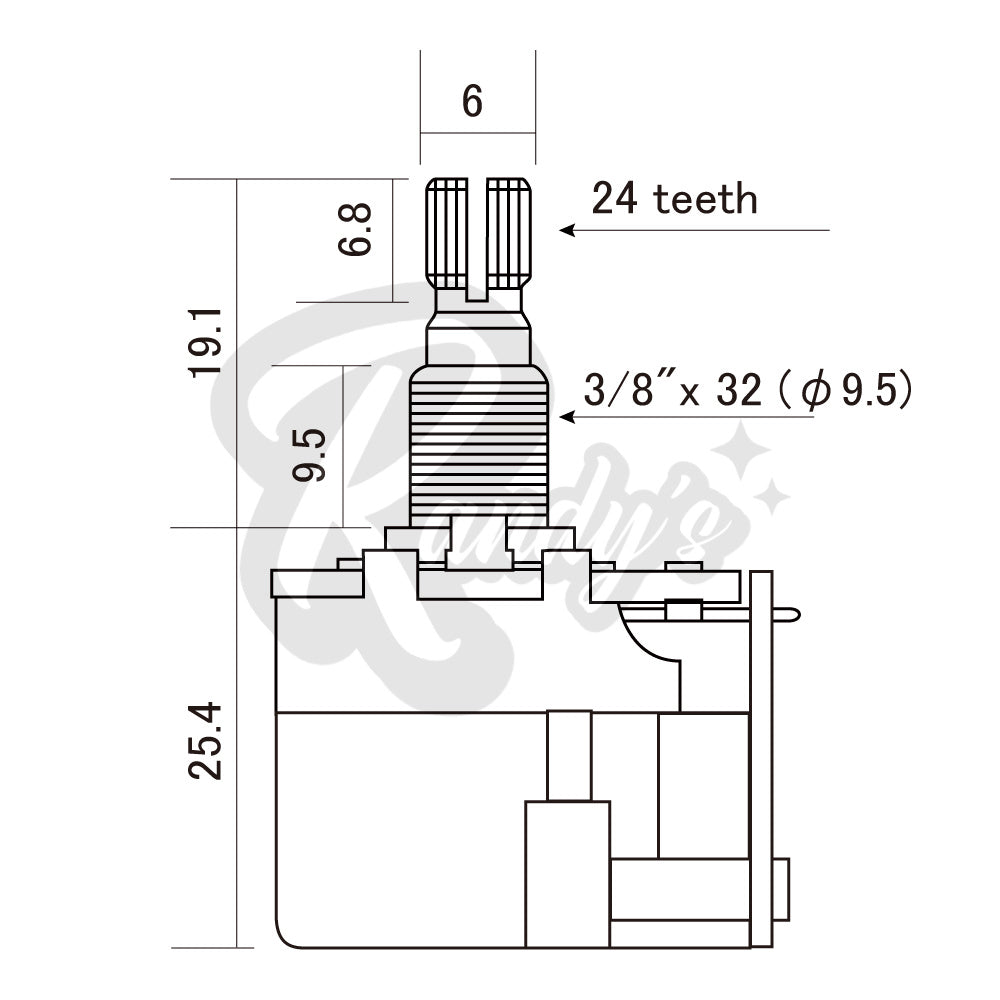 1M Ω Potentiometer for Active Pickups - Fits Gibson® & EMG®