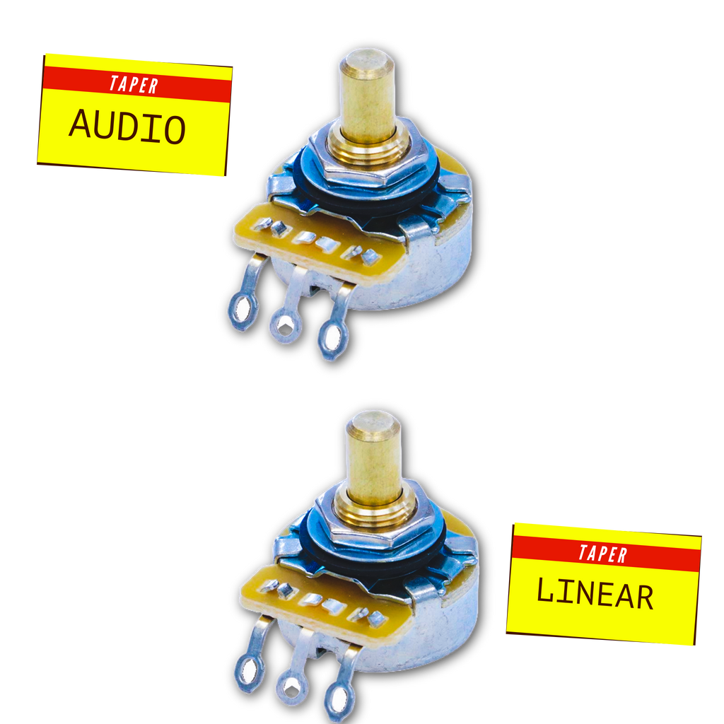 250K Ω Potentiometer for Bass, P90 & Single Coil Pickups (Solid Shaft) - Fits Fender® Telecaster®