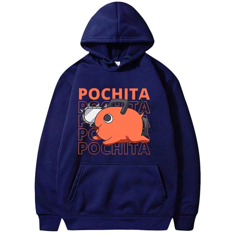 Chainsawman Women Hoodies, New Anime Hoodies Funny Pochita Graphic Print, Sweatshirt Long Sleeve Loose Tops