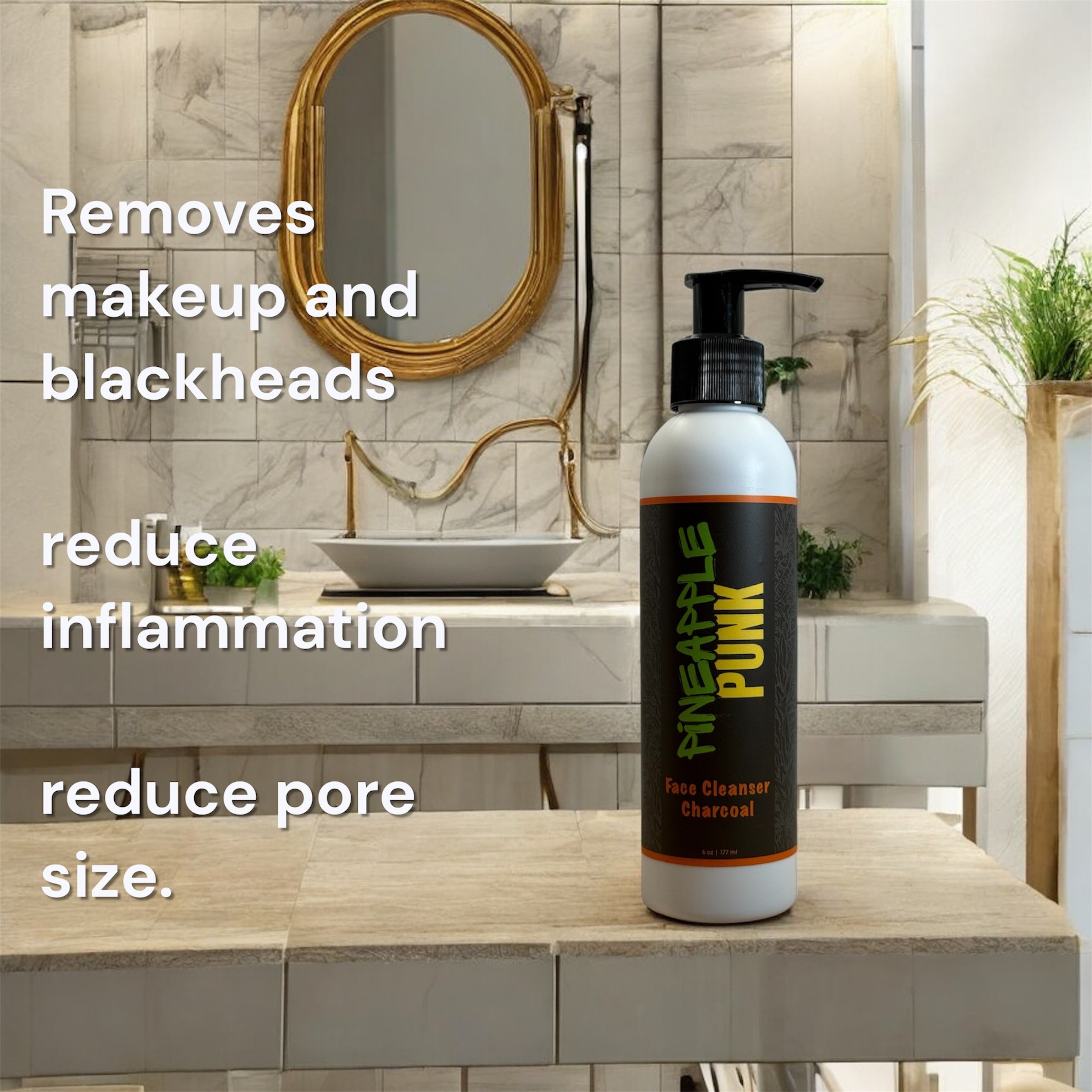 Activated Charcoal Face Cleanser-Natural Cleanser-acne, blackheads, shrink pores
