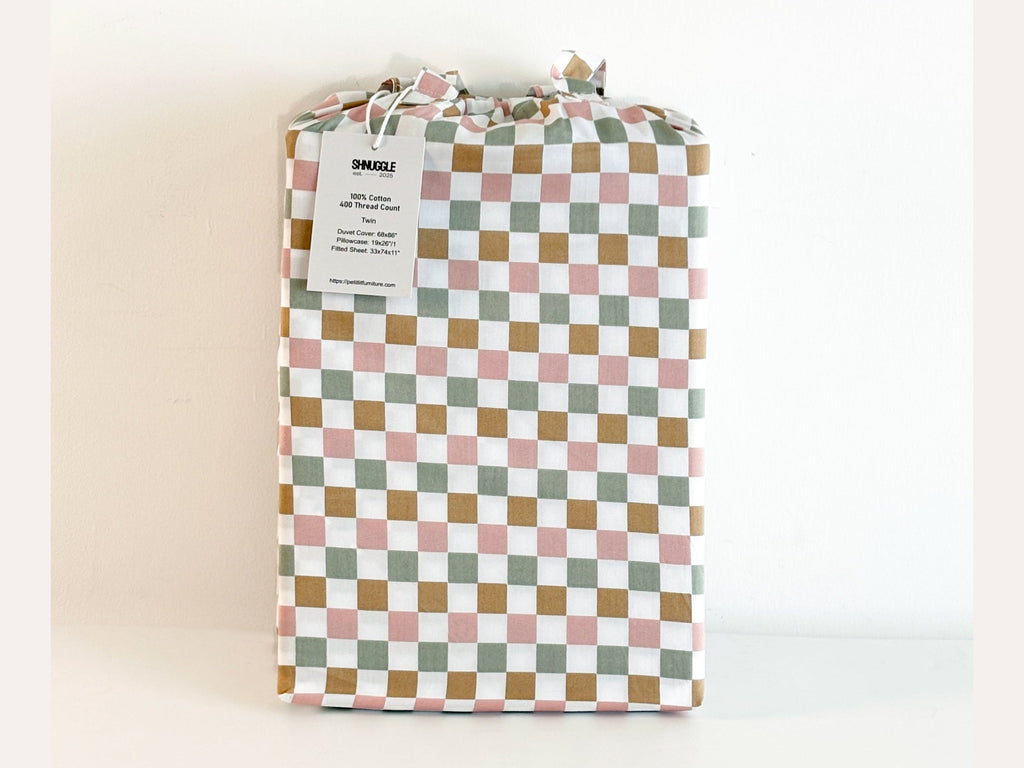 SHNUGGLE Bedding Set Colorful Checker