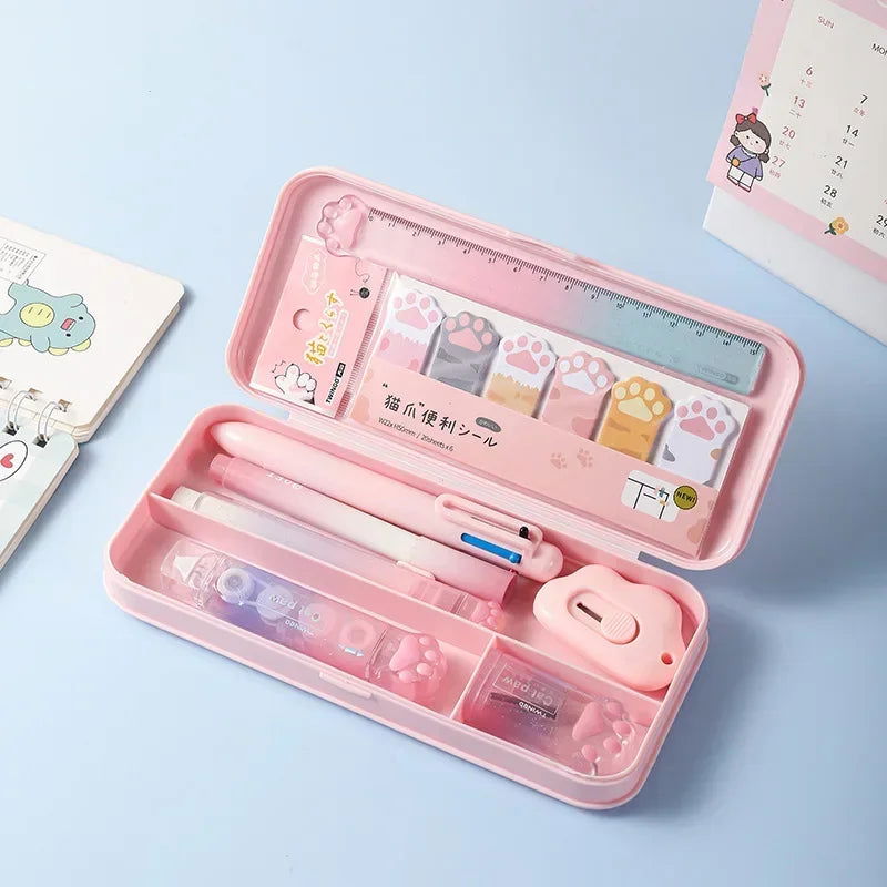 Creative Cute Cat Paw Stationery Set 9 in 1, Office Supplies For School Students