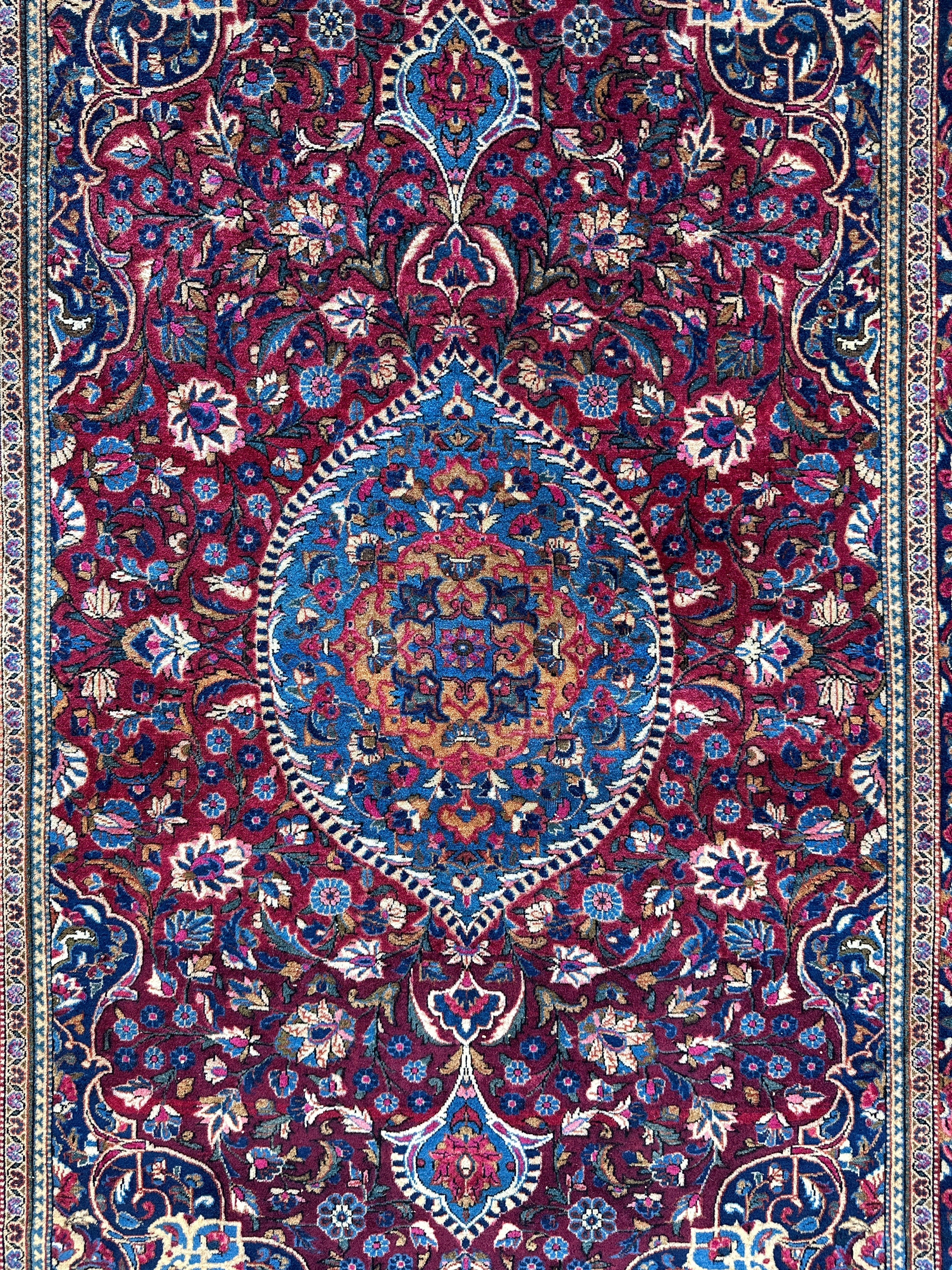 Antique Persian Kashan Debir Rug – 4’3” x 6’4” – Circa 1920s – Hand-Knotted Fine Wool