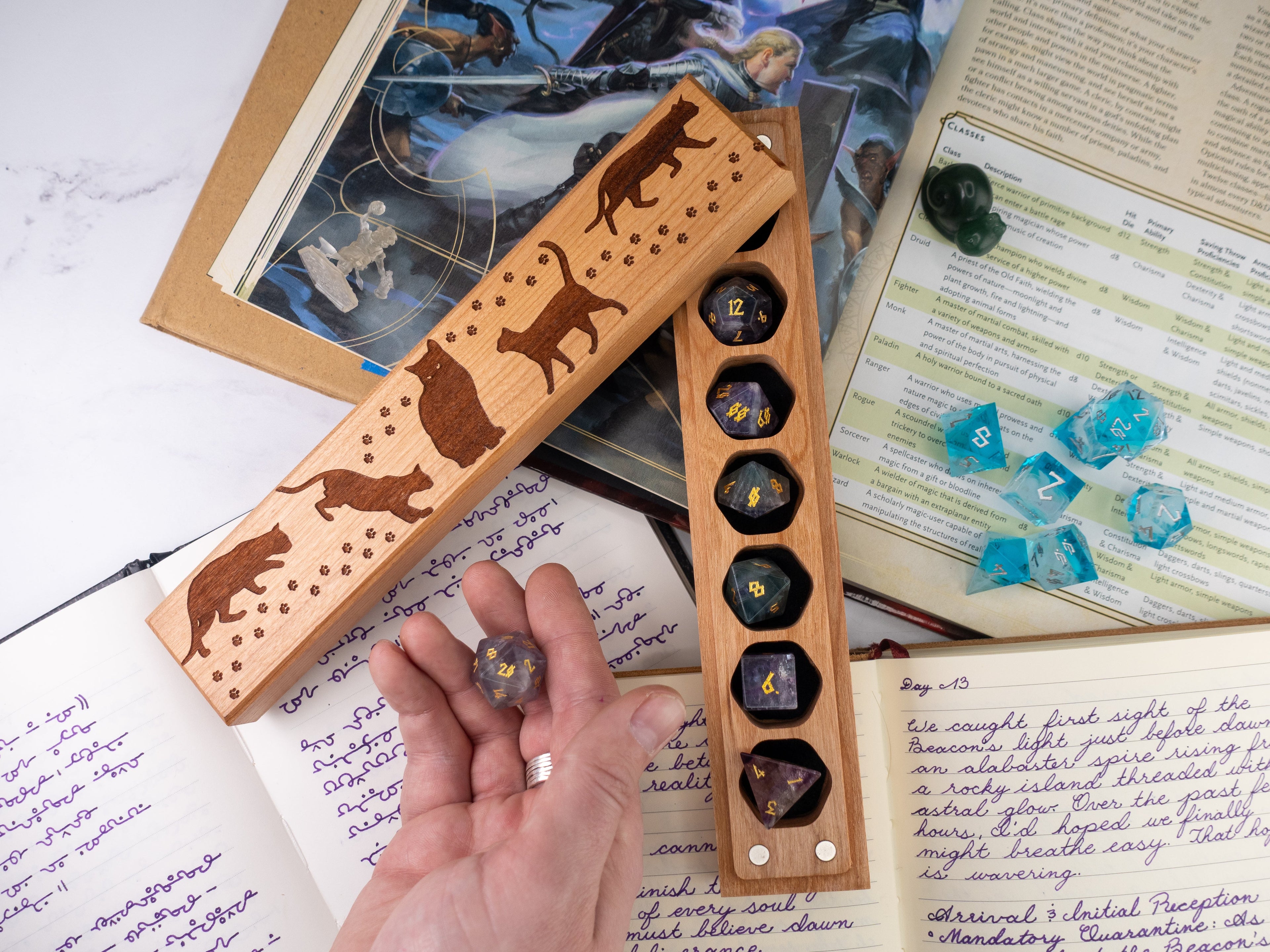 Cats | Engraved Council of 7 Dice Vault