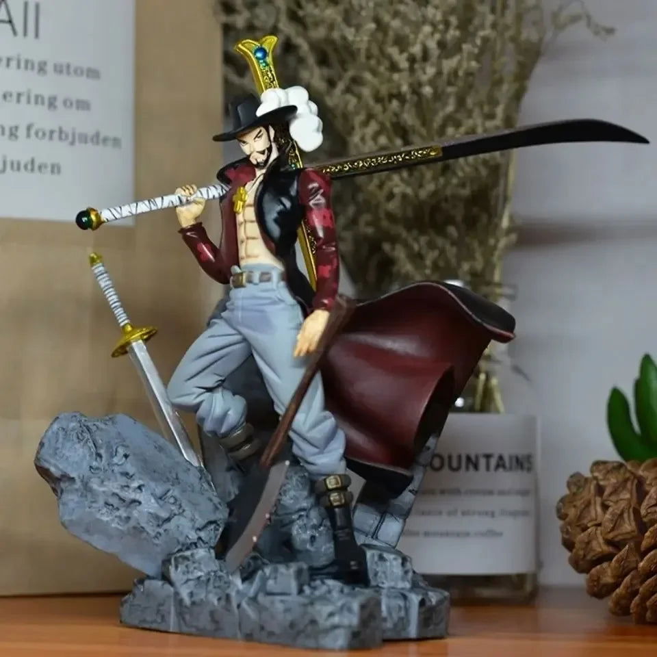 Dracule Mihawk Anime Figure, One Piece Figurines Shichibukai PVC Statue 15 CM
