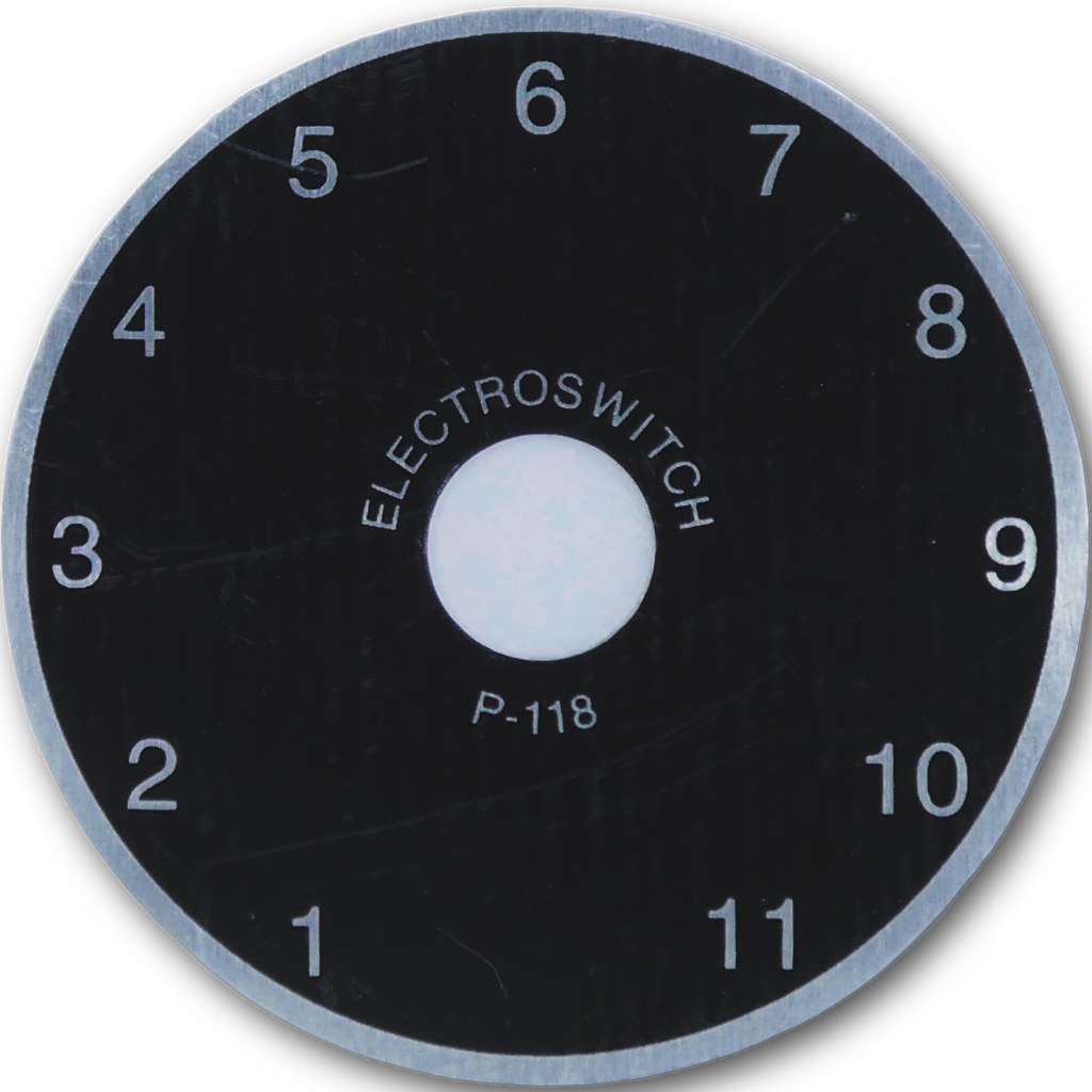 Rotary Switch Dial Plate (1 thru 11) - Fits Gibson® Varitone