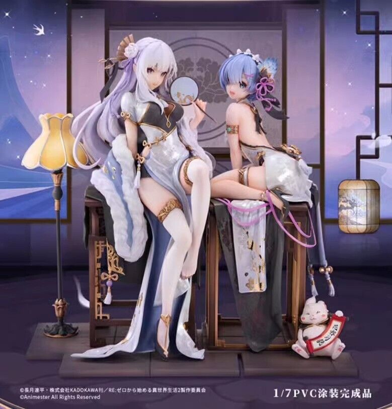 Emelia & Rem Figure, Re:Zero kara Hajimeru Isekai Seikatsu Figurine, Anime 9 in