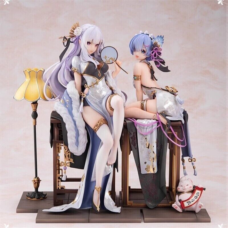 Emelia & Rem Figure, Re:Zero kara Hajimeru Isekai Seikatsu Figurine, Anime 9 in