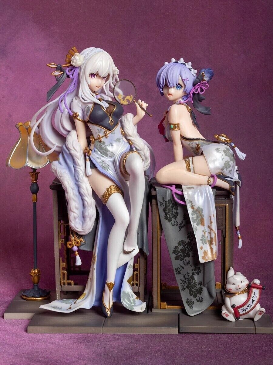 Emelia & Rem Figure, Re:Zero kara Hajimeru Isekai Seikatsu Figurine, Anime 9 in
