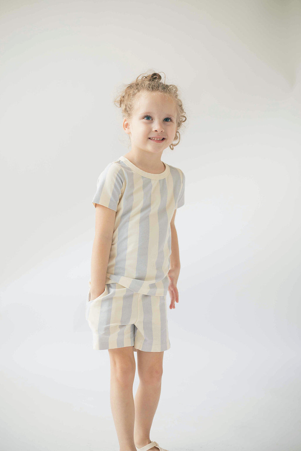 T-Shirt Set in Blue Stripes