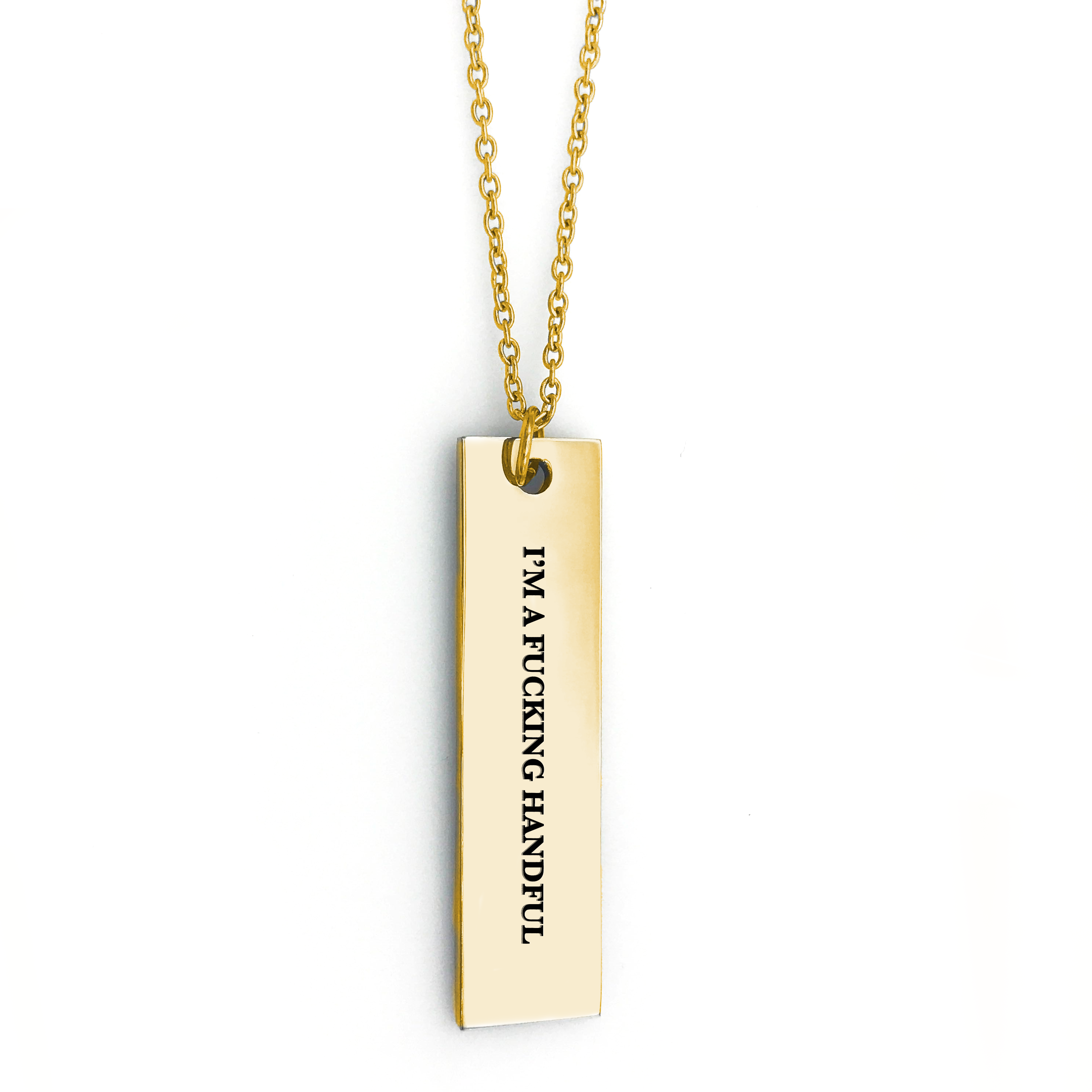 I'm a Fucking Handful Bar Necklace