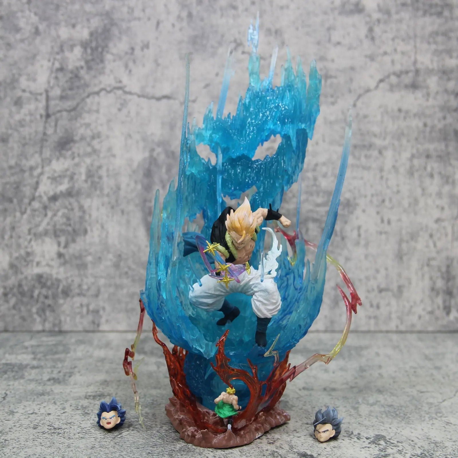 Gogeta Super Saiyan Blue LED Anime Figurine, Dragon Ball Super Action Figures Collection Toy Gift 28 cm
