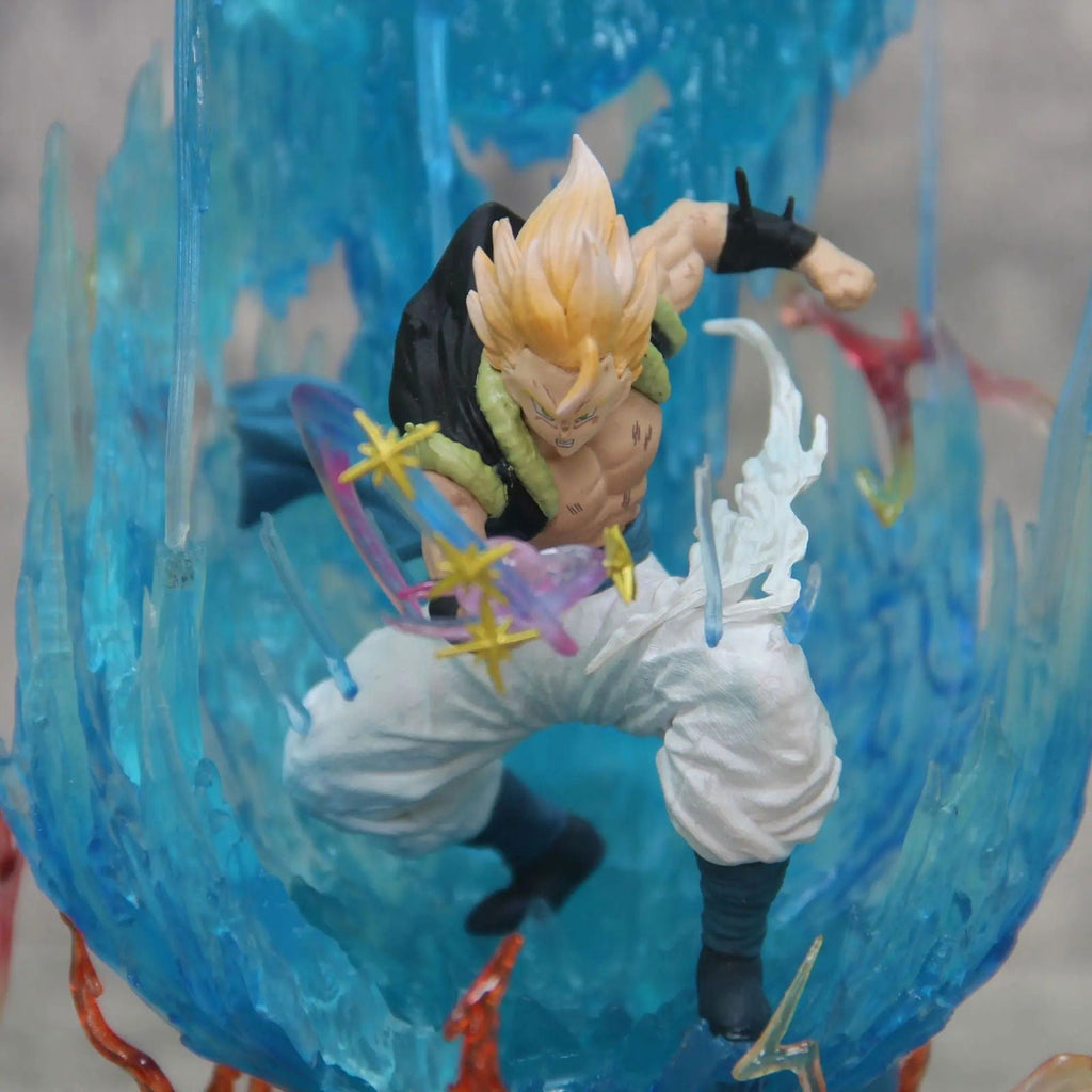 Gogeta Super Saiyan Blue LED Anime Figurine, Dragon Ball Super Action Figures Collection Toy Gift 28 cm