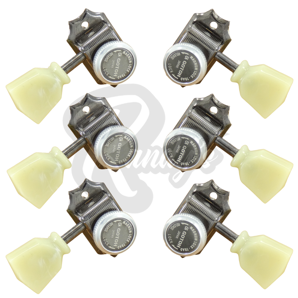 SD90-SL MG-T Vintage Deluxe Locking Tuners w/ Keystone Buttons (L3+R3) - Fits Gibson® & Kluson®
