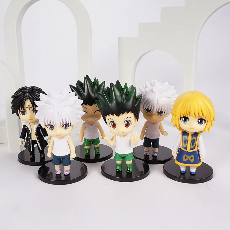 Hunter x Hunter 6 pcs Figurines, Gon Killua Kurapika Chrollo Anime Figures 4 in