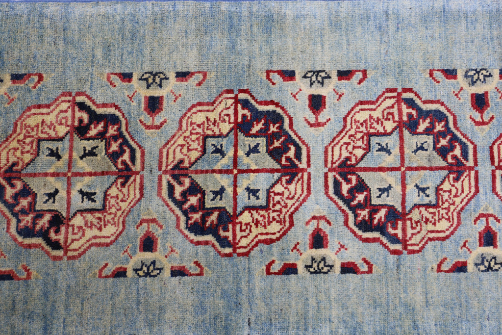 Hand-Knotted Afghani Kazak Wool Rug – 2’1″  x  5’7″