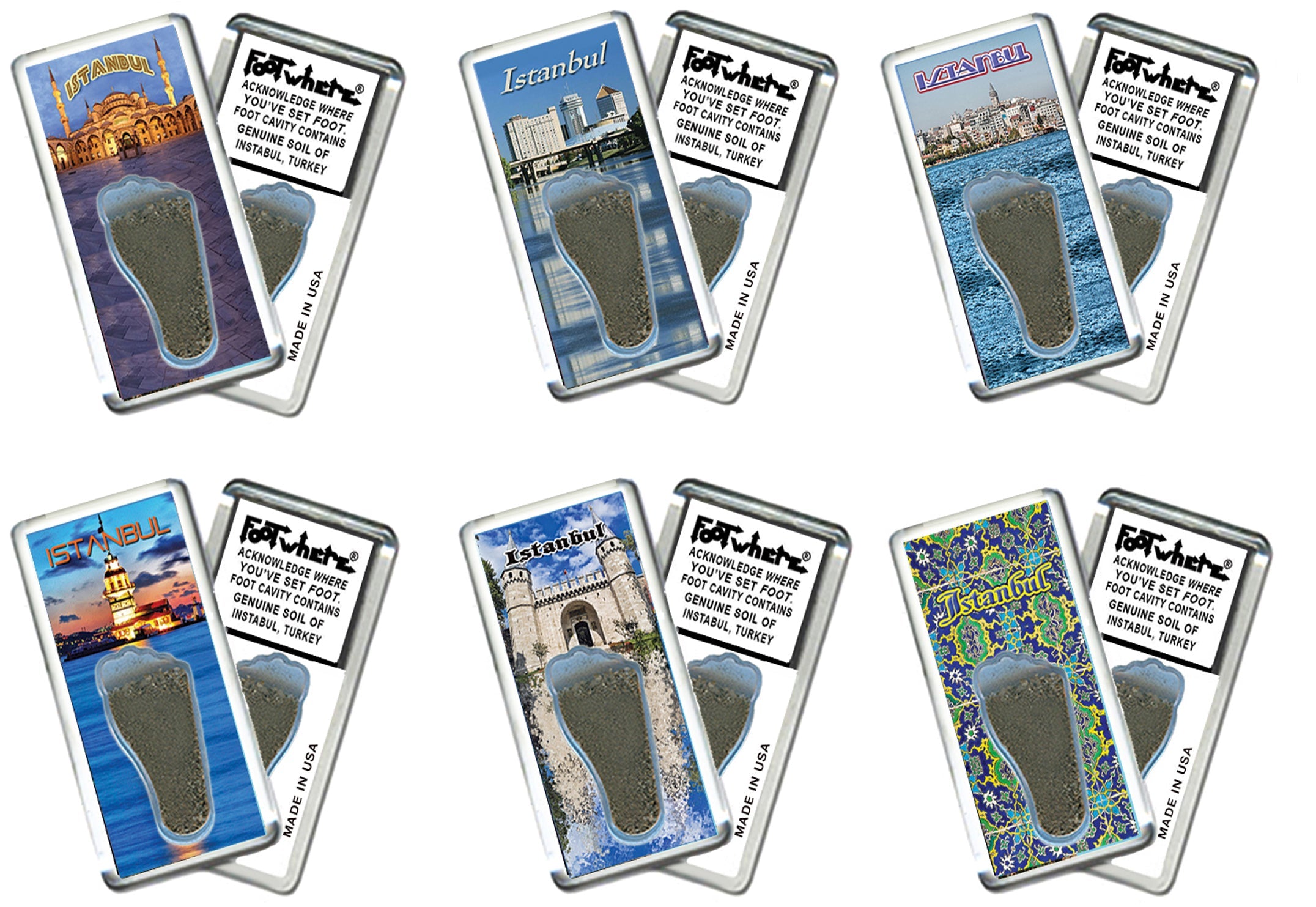 Istanbul FootWhere® Souvenir Magnet. 72 pieces/6 assorted styles.