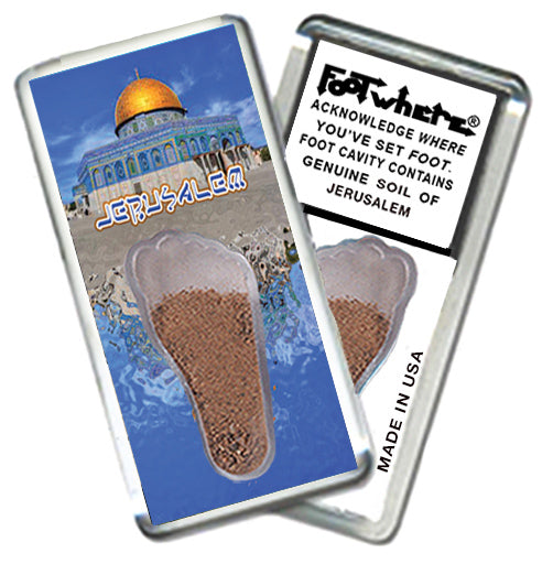 Jerusalem FootWhere® Souvenir Magnet. 72 pieces/ 6 assorted styles.