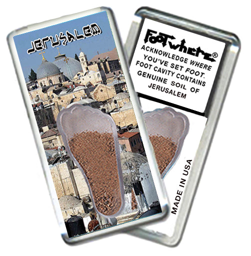Jerusalem FootWhere® Souvenir Magnet. 72 pieces/ 6 assorted styles.