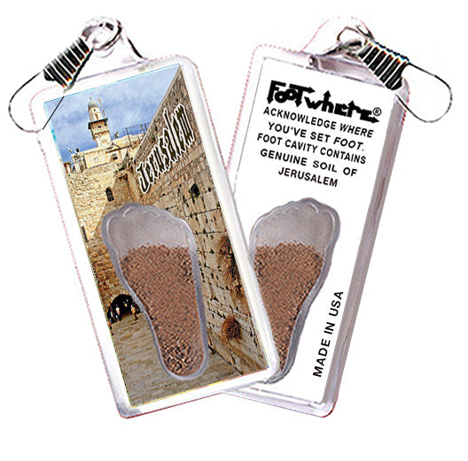 Jerusalem FootWhere® Souvenir Zipper-Pull. 72 pieces/ 6 assorted styles.