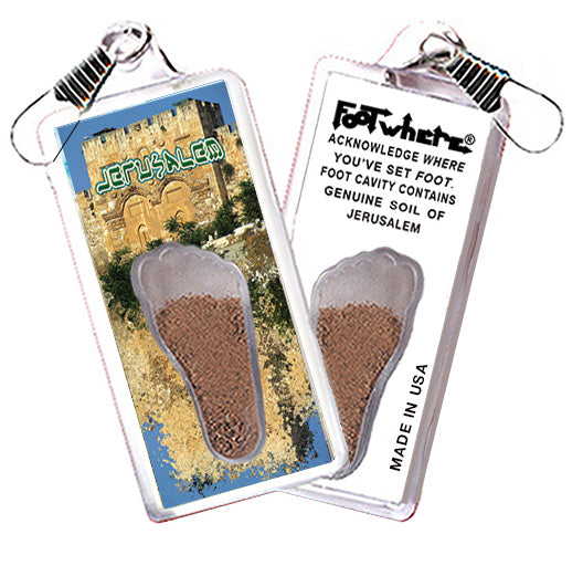 Jerusalem FootWhere® Souvenir Zipper-Pull. 72 pieces/ 6 assorted styles.