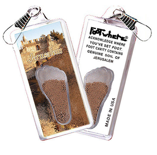 Jerusalem FootWhere® Souvenir Zipper-Pull. 72 pieces/ 6 assorted styles.